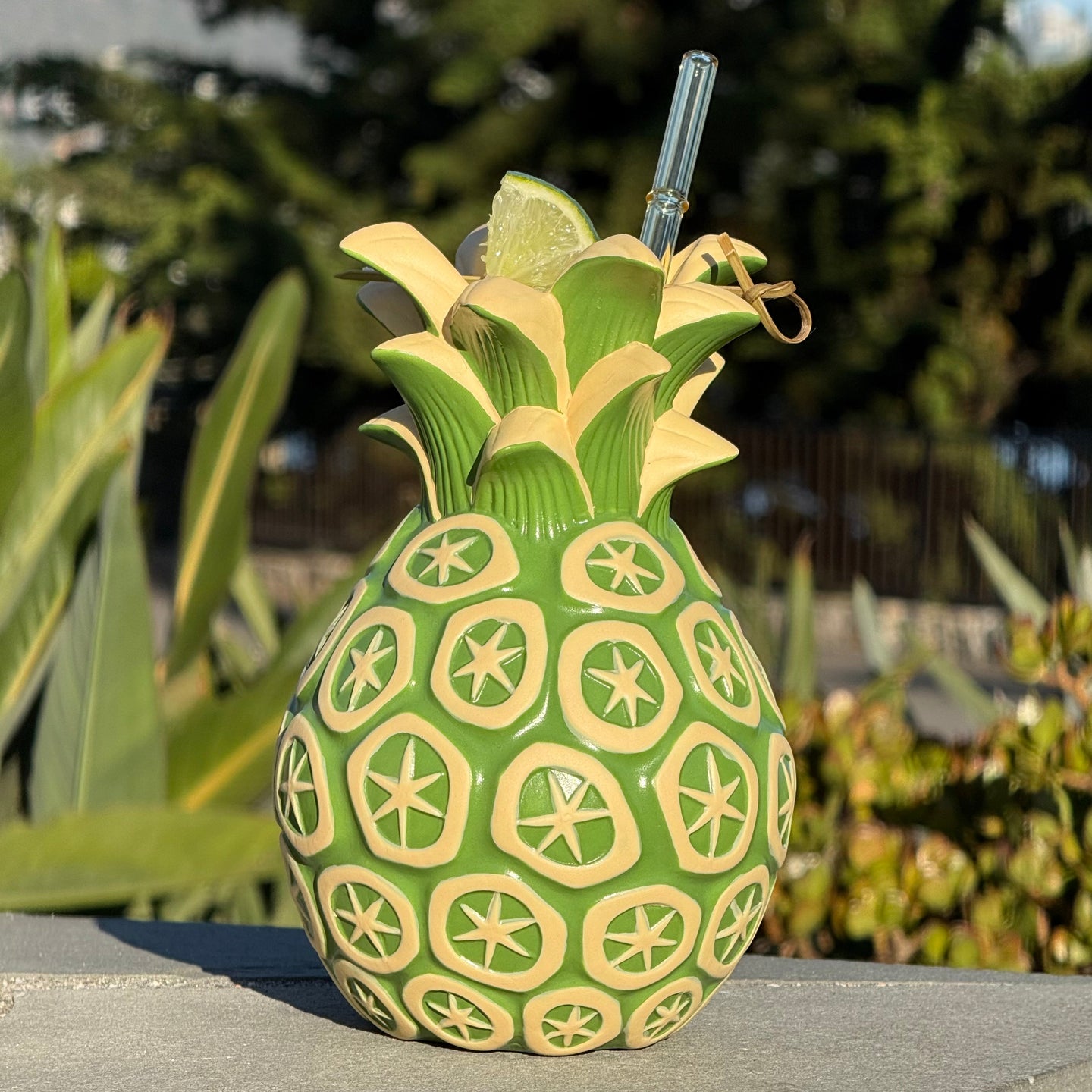 Jeff Granito's Atomic Pineapple (Palm-green) - Ceramic Tiki Mug - Limited Edition / Limited Time Pre-Order (FREE Shipping in U.S.)