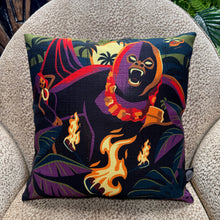Load image into Gallery viewer, Jeff Granito's 'Tiki Kong' Pillow Cover - Ready to Ship! (FREE SHIPPING in U.S.)

