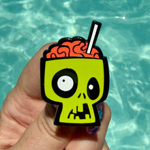 Load image into Gallery viewer, Jeff Granito&#39;s &#39;Sip for Brains - Green&#39; Enamel Pin - Ready to Ship!
