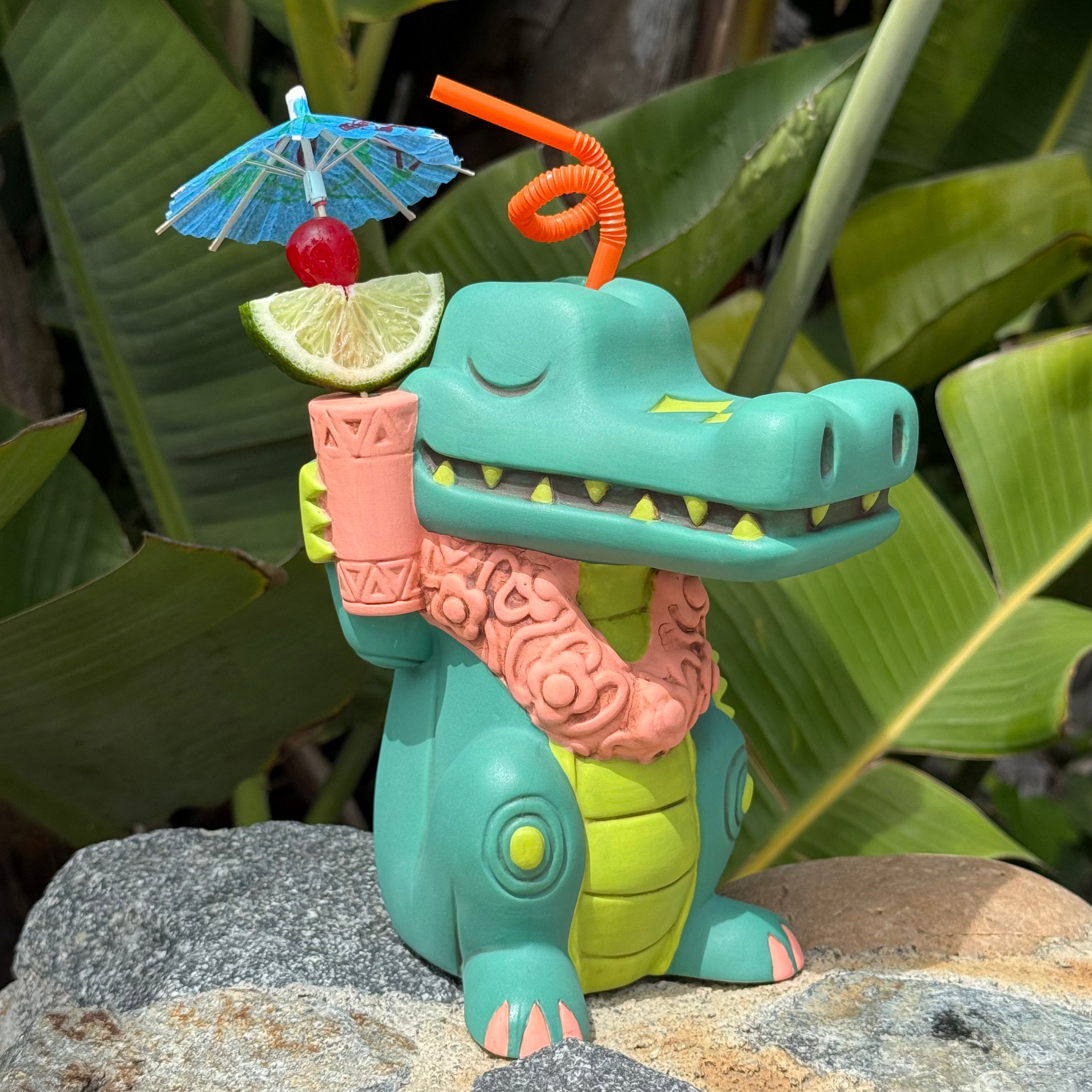 Jeff Granito's Croc Tails (Blue) - Ceramic Tiki Mug - Limited