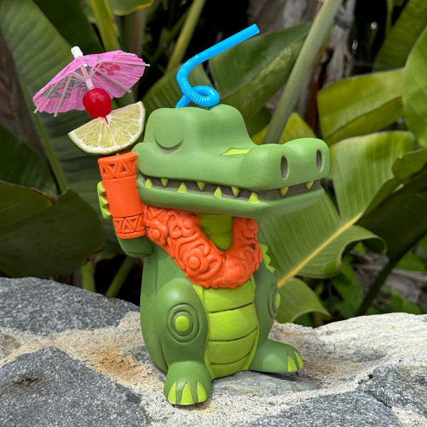 Jeff Granito's Croc Tails (Green) - Ceramic Tiki Mug - Limited