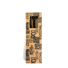 Load image into Gallery viewer, &#39;Obsidian&#39; Glass Bamboo Straw Set of Two (2) - Ready to Ship!
