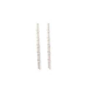 'Clear' Glass Bamboo Straw Set of Two (2) - Ready to Ship!