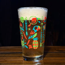 Load image into Gallery viewer, Jeff Granito&#39;s &#39;Birds Singing Words&#39; Pint Glass (1) - Ready to Ship!
