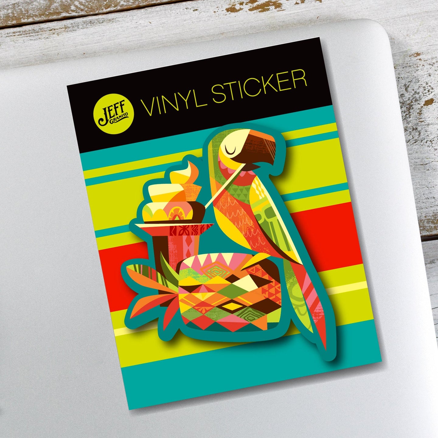 Jeff Granito's 'Tiki Parrotdice' Vinyl Sticker - Ready to Ship!