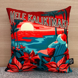 Jeff Granito's 'Mele Kalikimaka Sunset' Pillow Cover - Ready to Ship! (FREE SHIPPING in U.S.)