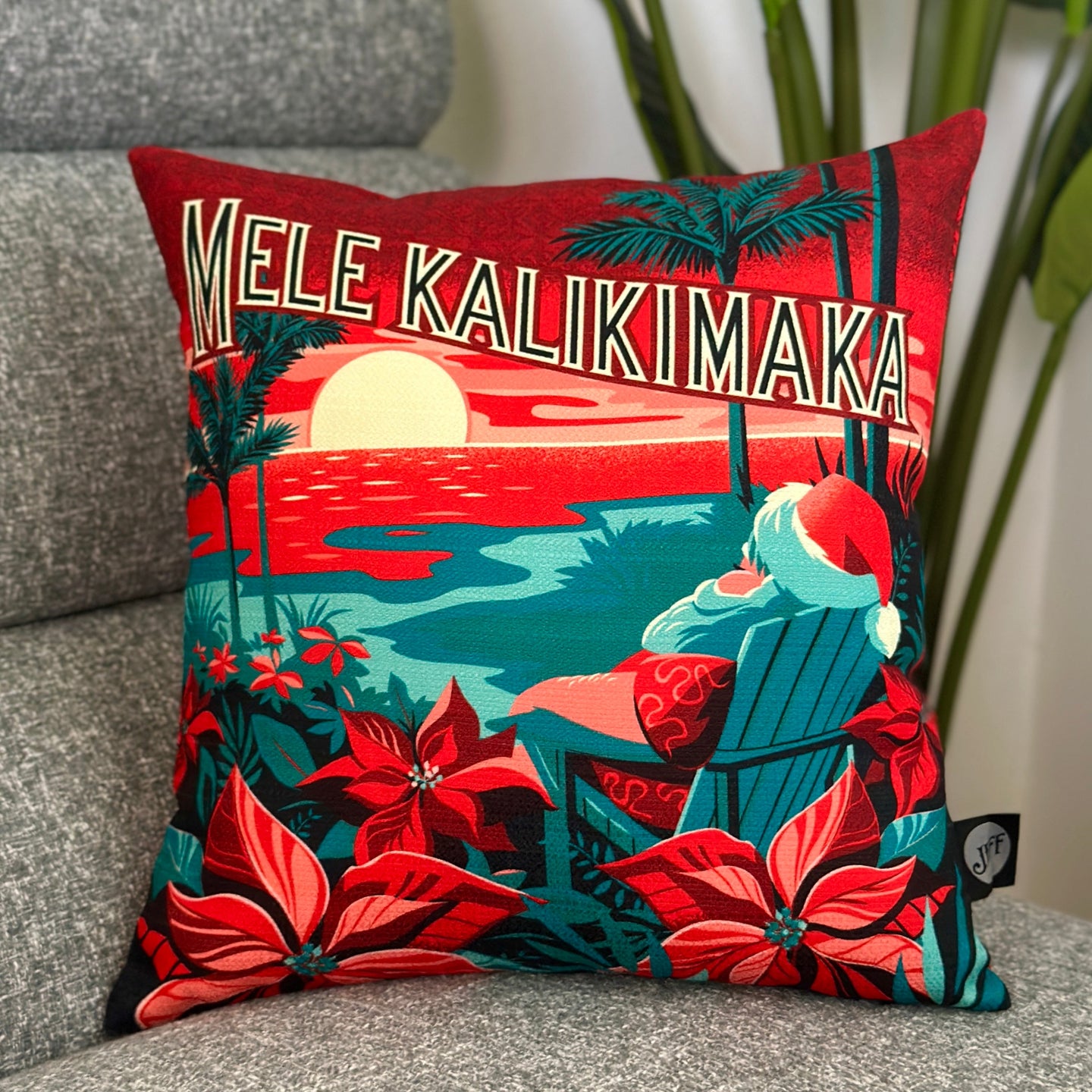 Jeff Granito's 'Mele Kalikimaka Sunset' Pillow Cover - Ready to Ship! (FREE SHIPPING in U.S.)