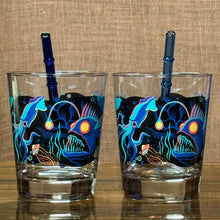 Load image into Gallery viewer, &#39;Ocean&#39; Glass Bamboo Straw Set of Two (2) - Ready to Ship!
