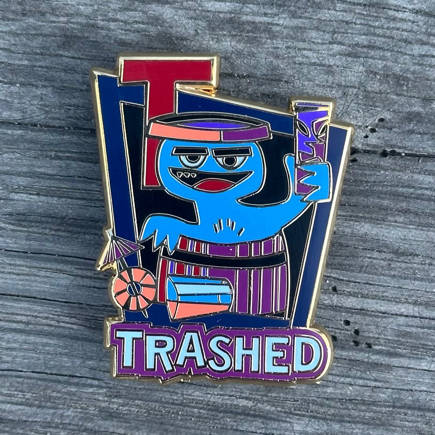 Jeff Granito's 'T is for Trashed' Enamel Pin - Ready to Ship!