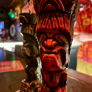 Journey to Hawaii Tiki Mug - Lava Orange Limited Edition of 300, designed by Lost Tiki, Jeff Granito, Thor, and sculpted by Thor - Ready to Ship!