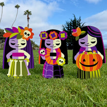 Load image into Gallery viewer, Jeff Granito’s ‘Hula Ghoulies’ Metal Yard Stake Set of THREE (3)
