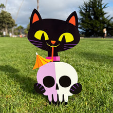 Load image into Gallery viewer, Jeff Granito’s ’Not-So-Scary Black Cats’ Large Metal Yard Stake Set of TWO (2)
