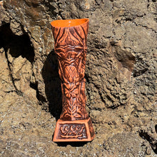 Load image into Gallery viewer, Journey to Hawaii Tiki Mug - Lava Orange Limited Edition of 300, designed by Lost Tiki, Jeff Granito, Thor, and sculpted by Thor - Ready to Ship!
