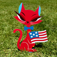 Load image into Gallery viewer, Jeff Granito's 'AmeriCat' Large Metal Yard Stake - Pre-Order!
