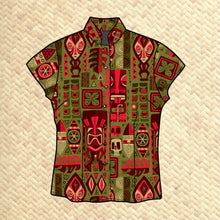 Load image into Gallery viewer, 'Island Christmas' Classic Aloha Button-Up Shirt - Womens - Ready to Ship!
