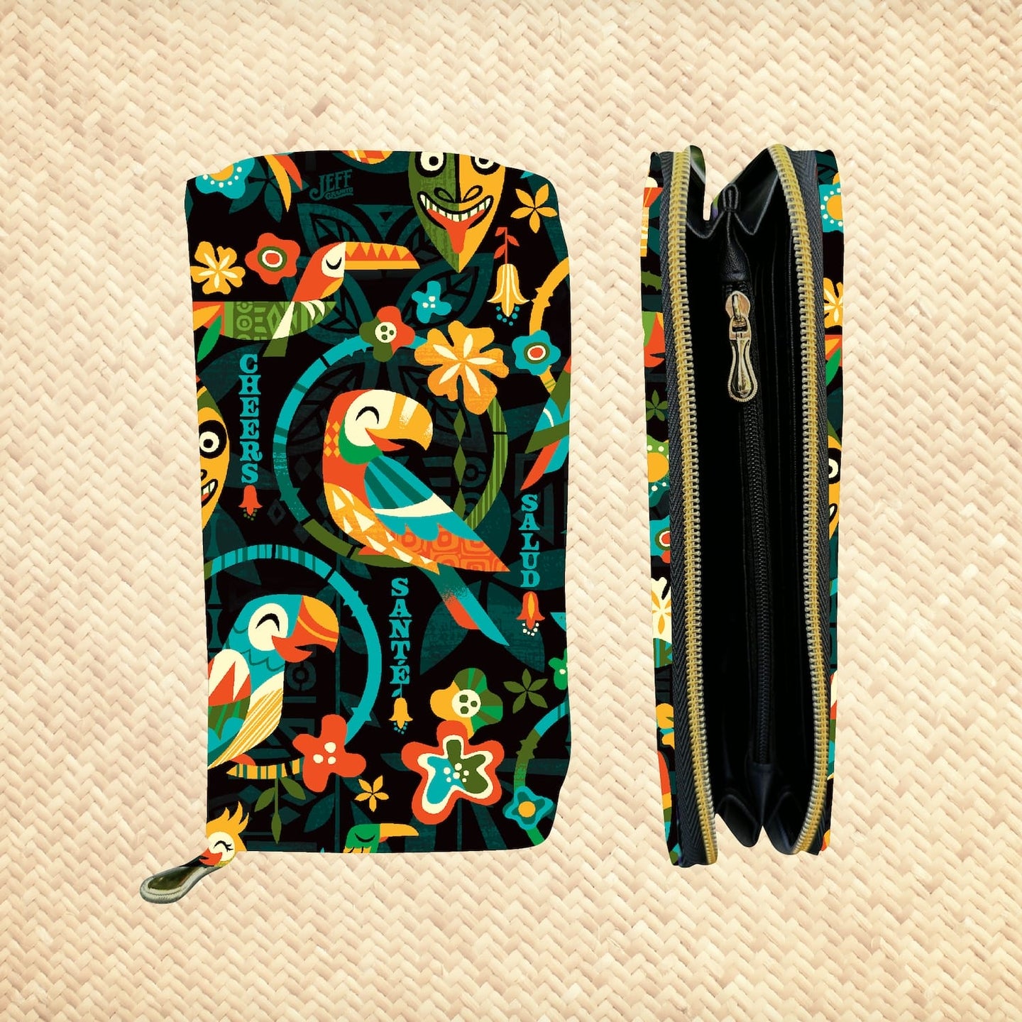 'Birds Singing Words' Zippered Wallet - Rolling Pre-Order / Ready to Ship!