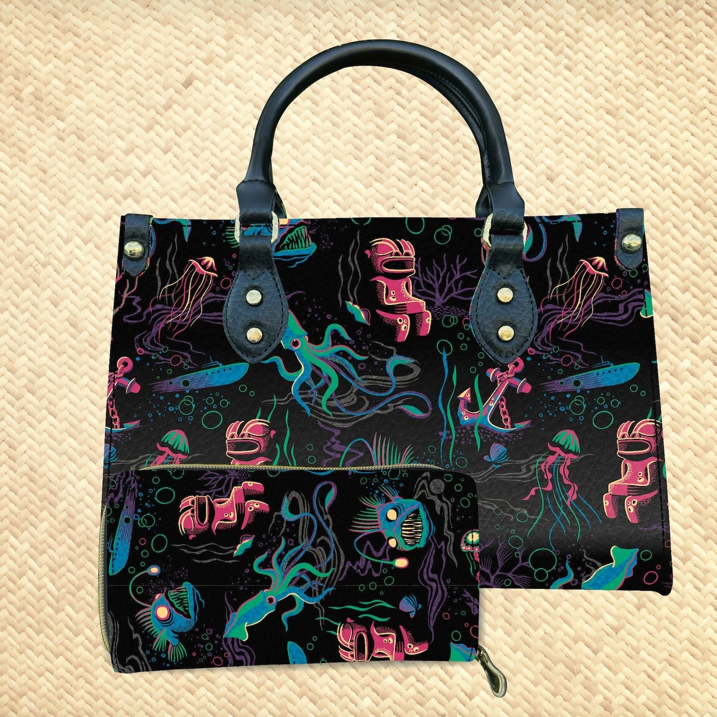 Jeff Granito's 'Dwellers of the Deep' Handbag and Zippered Wallet Set - Rolling Pre-Order / Ready to Ship!