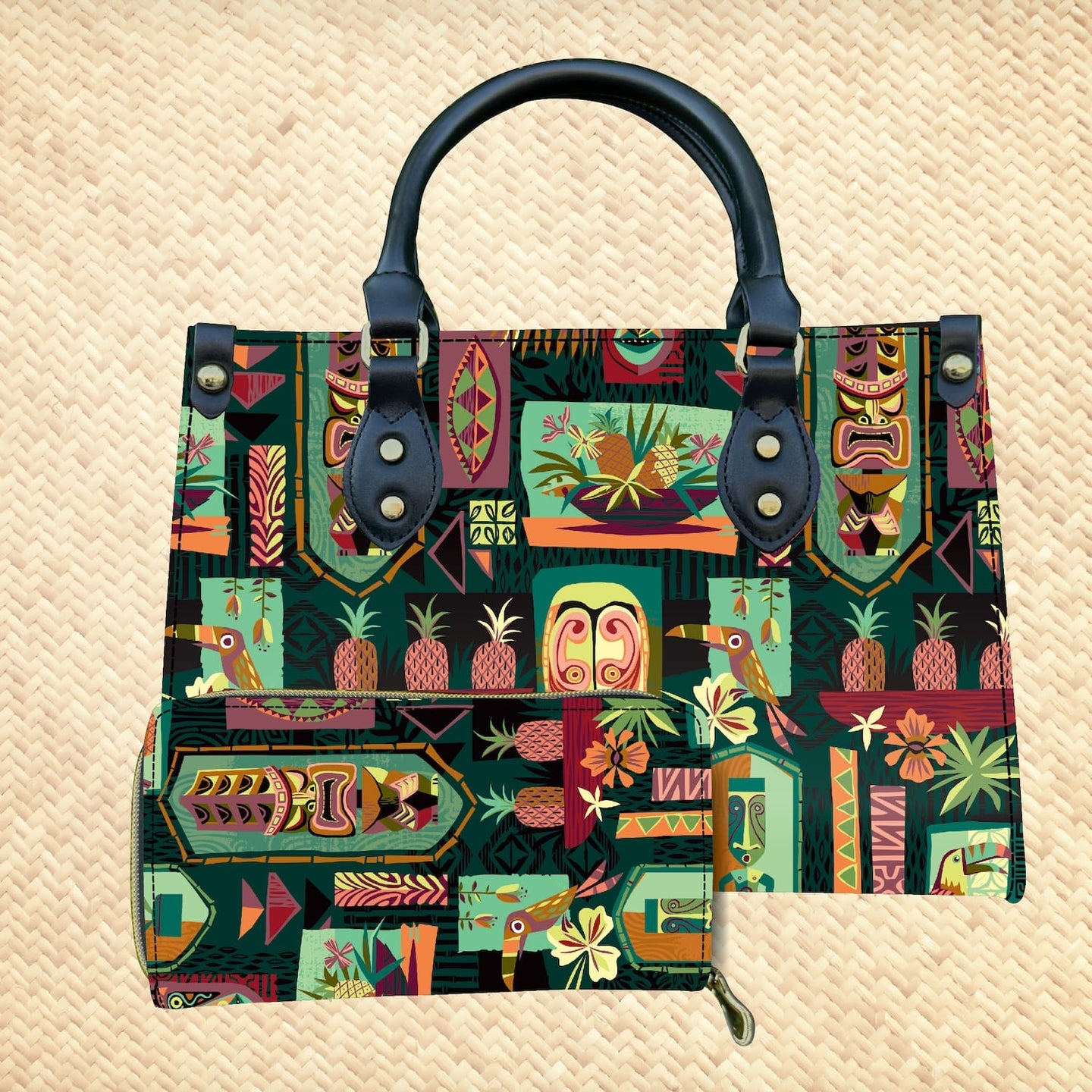 'Gateway to Tiki' Handbag and Zippered Wallet Set - Rolling Pre-Order / Ready to Ship!