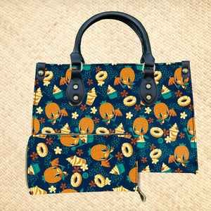 PRE ORDER Pineapple Bird Handbag and Zippered Wallet Set