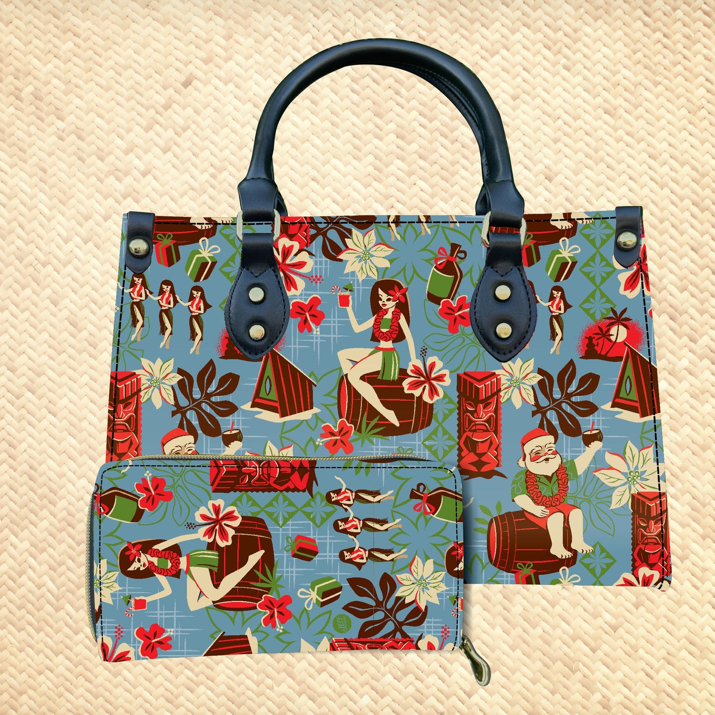 Jeff Granito's 'Happy Huladays' Handbag and Zippered Wallet Set - Rolling Pre-Order / Ready to Ship!