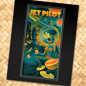 Tiki Cocktail Menu Series: #2 Jet Pilot Print