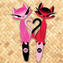 Load image into Gallery viewer, Jeff Granito's 'Lucy and Frank' Love Cats Metal Yard Stake Set of TWO (2) - Pre-Order
