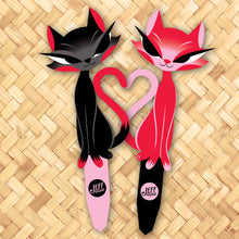 Load image into Gallery viewer, Jeff Granito's 'Liz and Desi' Love Cats Metal Yard Stake Set of TWO (2) - Pre-Order
