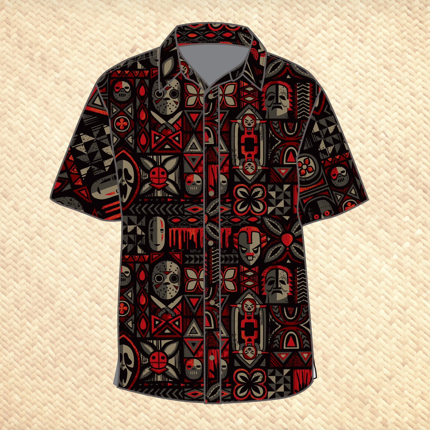 LAST CHANCE, 'Mask Hysteria' Modern Fit Button-Up Shirt - Unisex