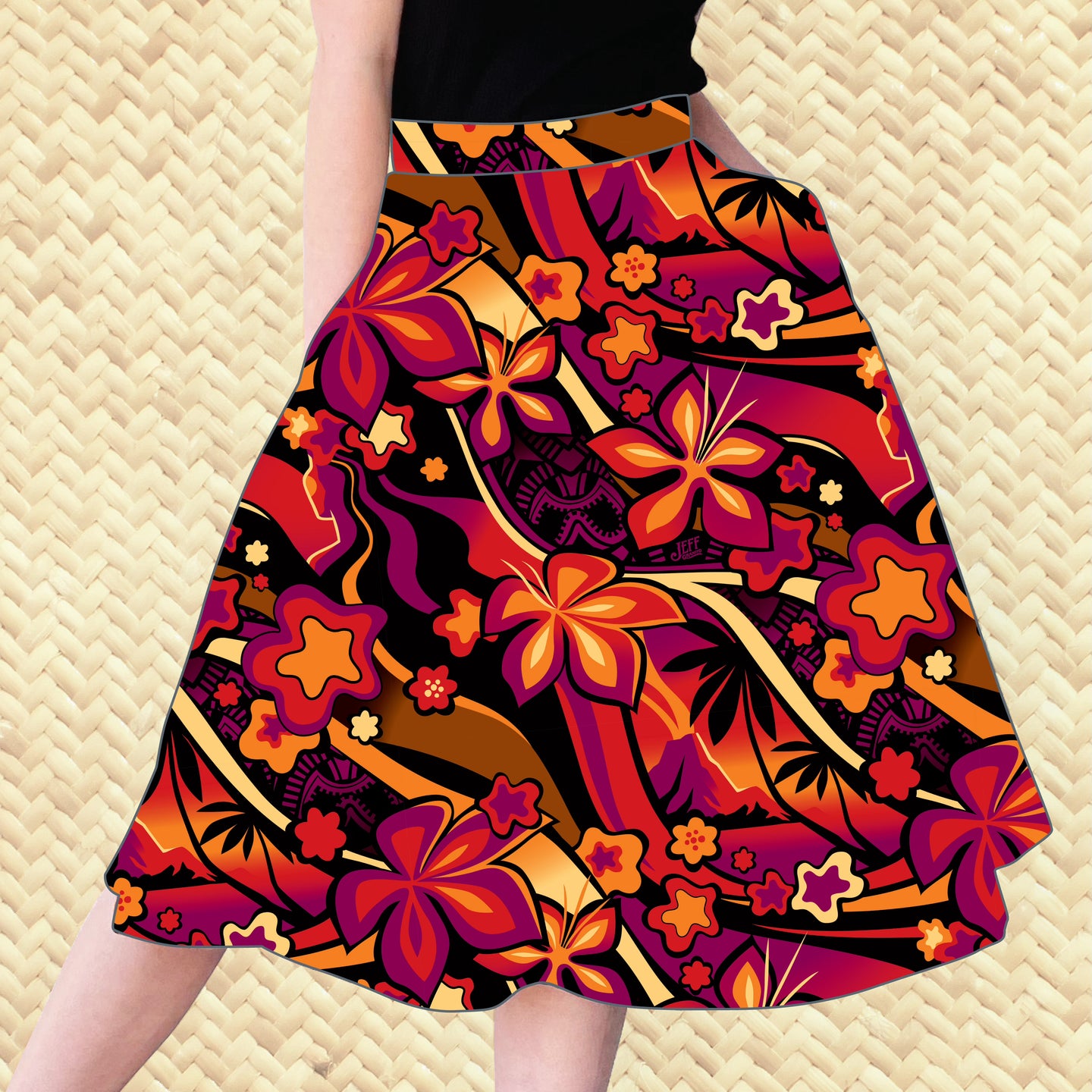 LAST CHANCE, Mauna Pele Aloha Skirt with Pockets