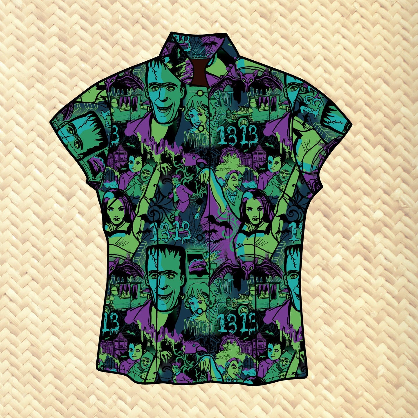 Jeff Granito's '13 Mockingbirds' Classic Aloha Button Up-Shirt - Womens - Ready to Ship!