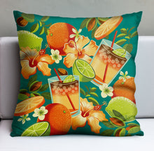 Load image into Gallery viewer, Jeff Granito's 'Mai Tai Floral' Pillow Cover - Ready to Ship! (FREE SHIPPING in U.S.)
