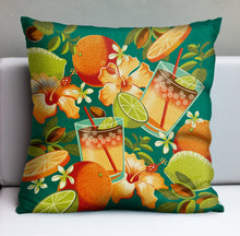 Load image into Gallery viewer, Jeff Granito's 'Mai Tai Floral' Pillow Cover - Ready to Ship! (FREE SHIPPING in U.S.)
