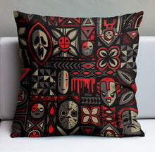 Load image into Gallery viewer, Jeff Granito's 'Mask Hysteria' Pillow Cover - Ready to Ship! (FREE SHIPPING in U.S.)
