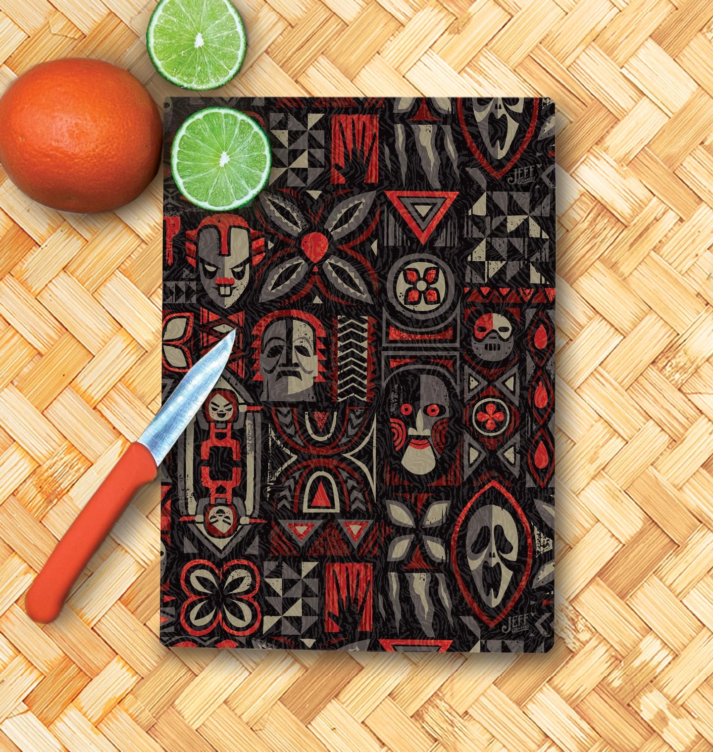 Jeff Granito's 'Mask Hysteria' Glass Cutting Board - Rolling Pre-Order / Ready to Ship!