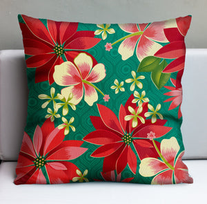 Jeff Granito's 'Floral Kalikimaka' Pillow Cover - Ready to Ship! (FREE SHIPPING in U.S.)
