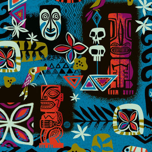 Jeff Granito's 'Blue Tiki Safari' Pareo - Ready to Ship / Rolling Pre-Order (FREE SHIPPING in U.S.)