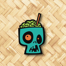 Load image into Gallery viewer, Jeff Granito&#39;s &#39;Sip for Brains - Blue&#39; Enamel Pin - Ready to Ship!
