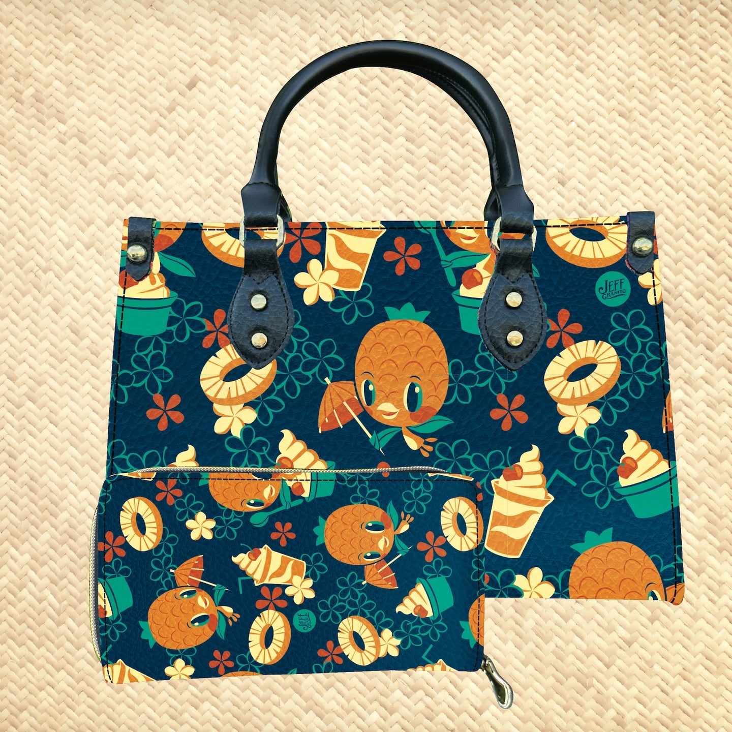 Pineapple Bird Handbag and Zippered Wallet Set - Rolling Pre-Order / Ready to Ship!