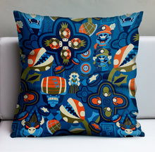 Load image into Gallery viewer, Jeff Granito&#39;s &#39;Pineapple Power-Up&#39; Pillow Cover - Ready to Ship! (FREE SHIPPING in U.S.)
