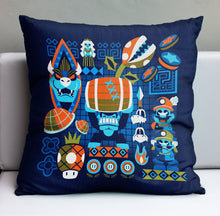Load image into Gallery viewer, Jeff Granito&#39;s &#39;Pineapple Power-Up&#39; Pillow Cover - Ready to Ship! (FREE SHIPPING in U.S.)
