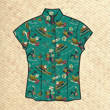 Load image into Gallery viewer, Jeff Granito's 'Rum Rum Reindeer' Classic Aloha Button-Up Shirt - Womens - Ready to Ship!
