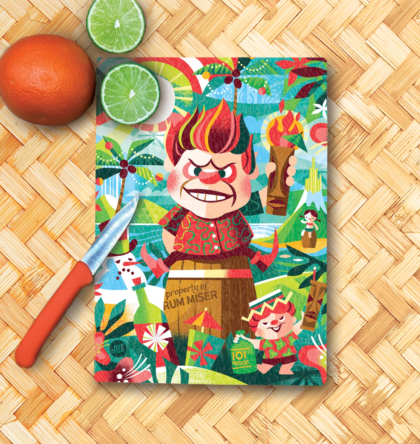 'Rum Miser' Glass Cutting Board - Rolling Pre-Order / Ready to Ship!