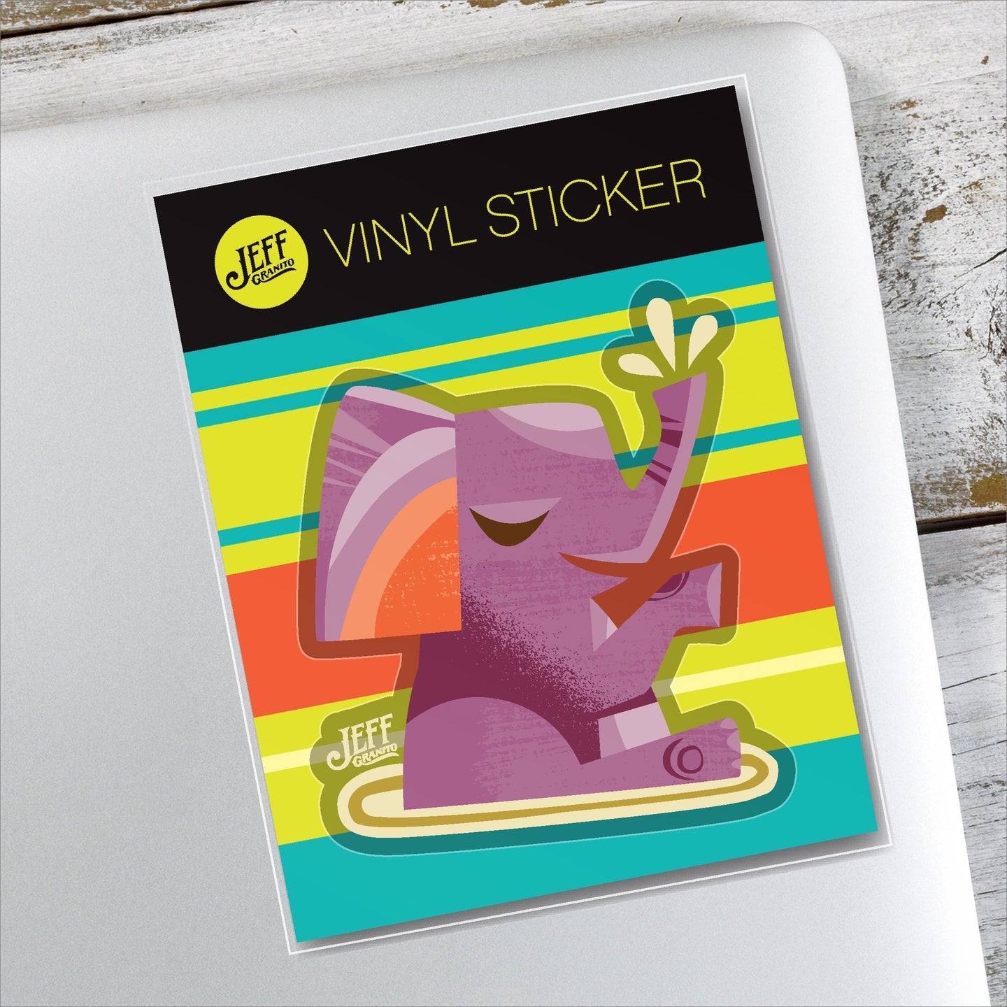 Jeff Granito's 'Jungle Elephant' Vinyl Sticker - Ready to Ship!