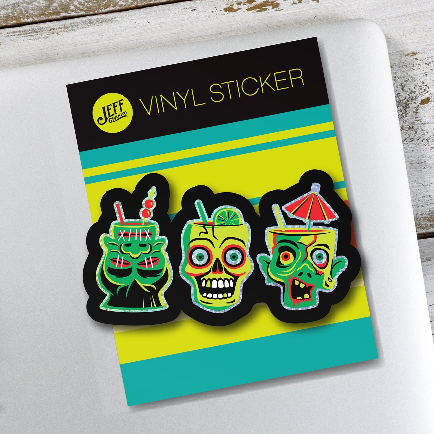 Jeff Granito's 'Mug Shots Glitter' Vinyl Sticker - Ready to Ship!