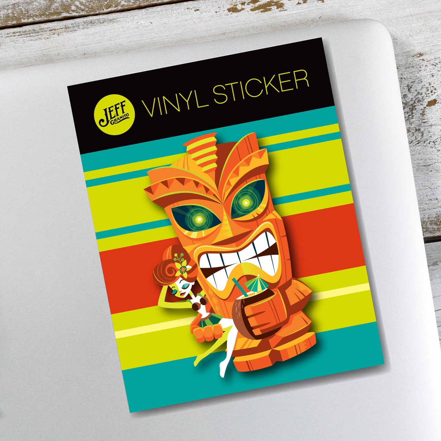 Jeff Granito's 'Tiki Planet' Vinyl Sticker - Ready to Ship!