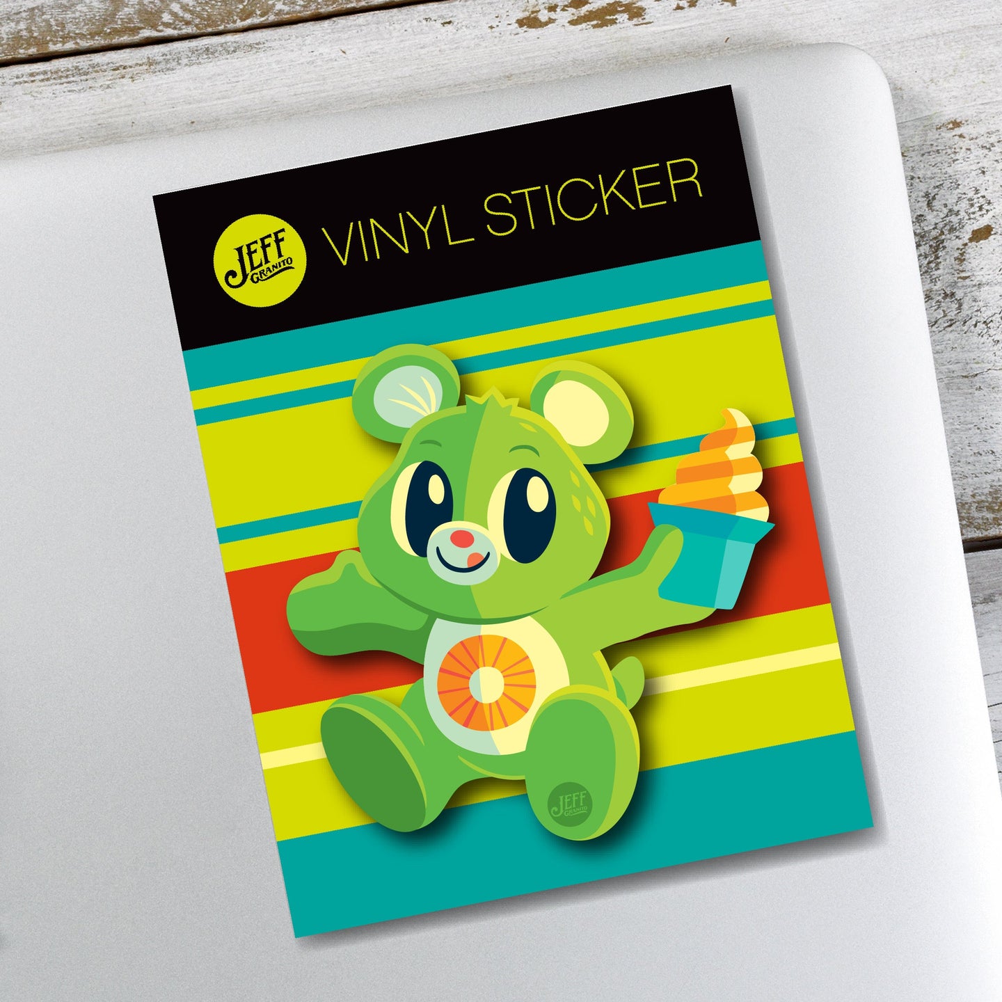 Jeff Granito's 'Dole Whip Bear' Vinyl Sticker - Ready to Ship!