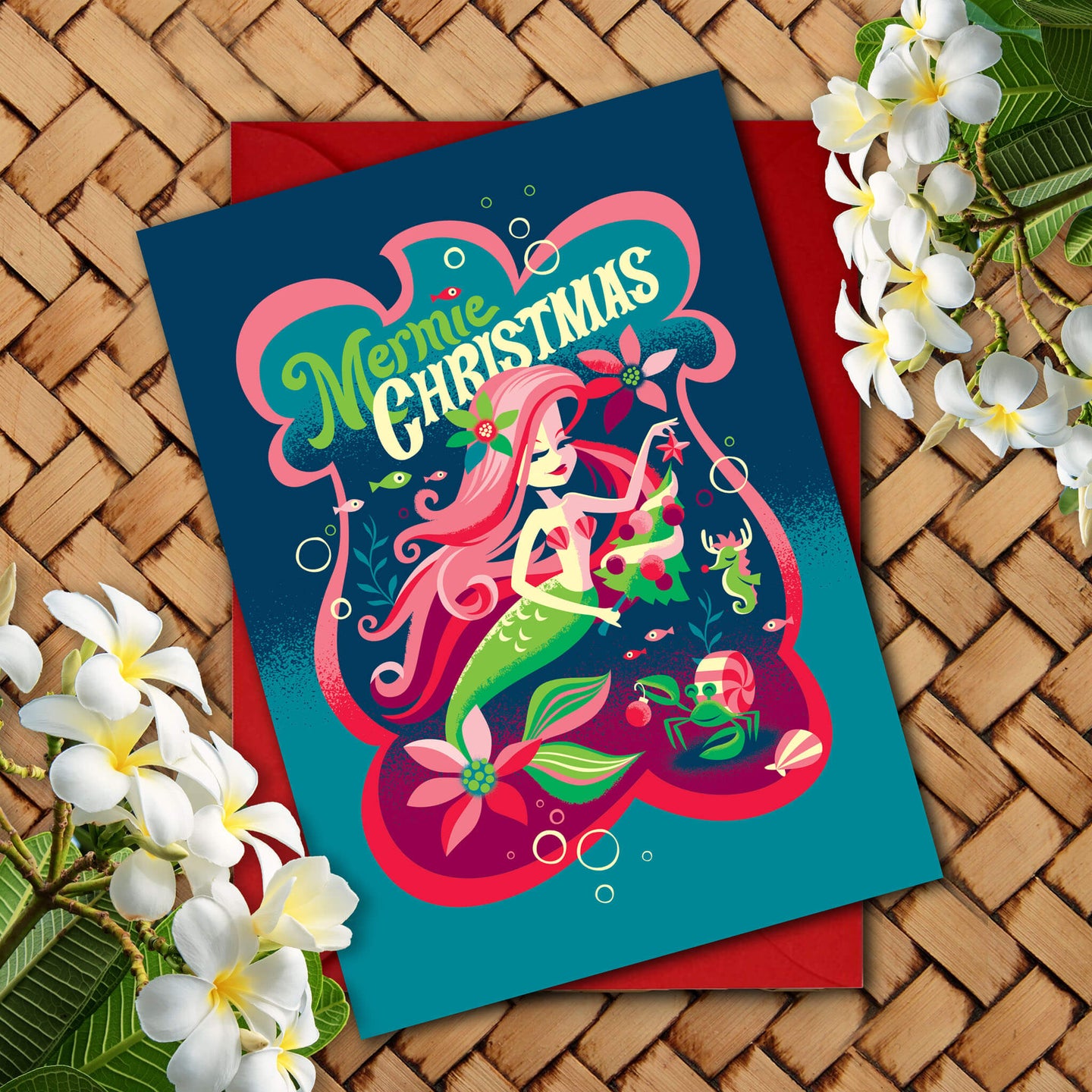 Jeff Granito's 'Sapphire Mermie Christmas' Greeting Card (1) - Ready to Ship!