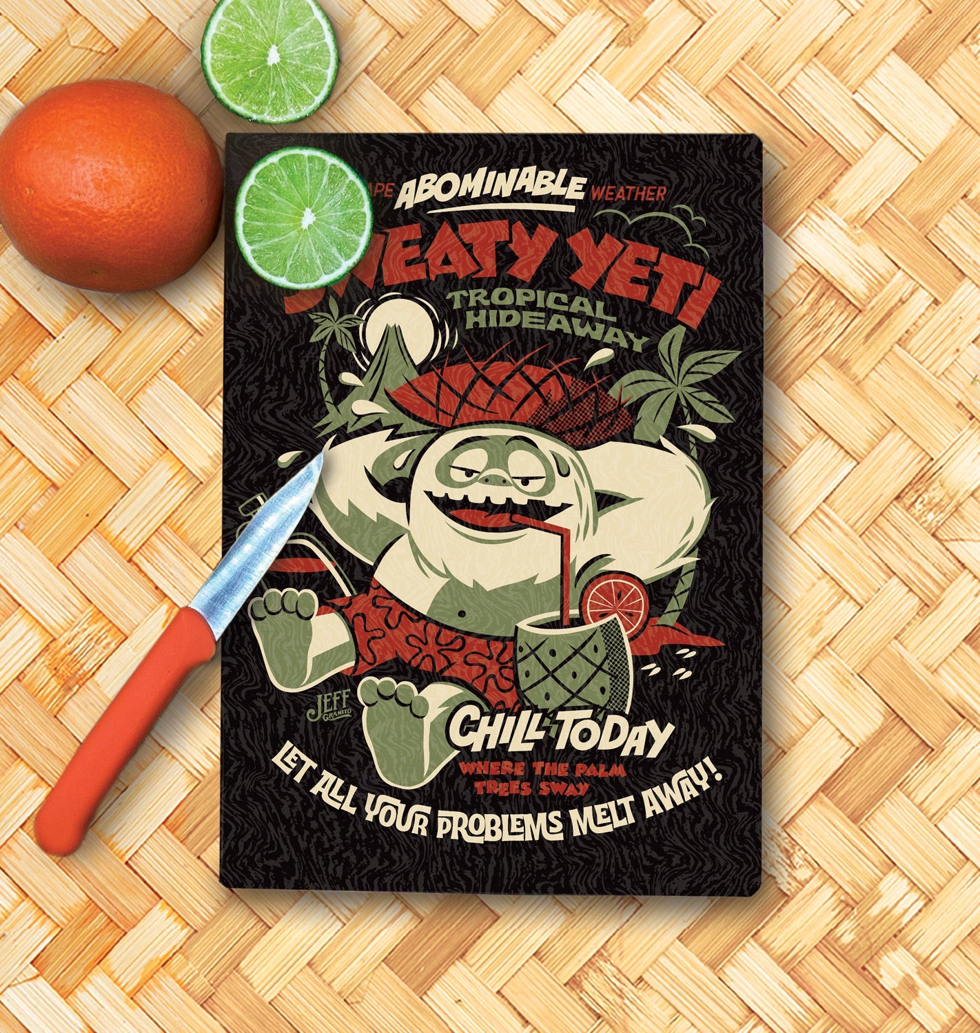 Jeff Granito's 'Sweaty Yeti' Glass Cutting Board - Rolling Pre-Order / Ready to Ship!