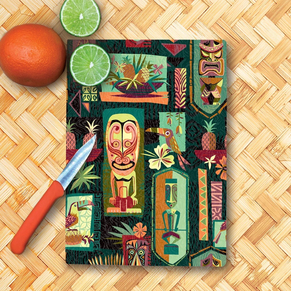 TikiLand Trading Co.'s 'Gateway to Tiki' Glass Cutting Board - Rolling Pre-Order / Ready to Ship!