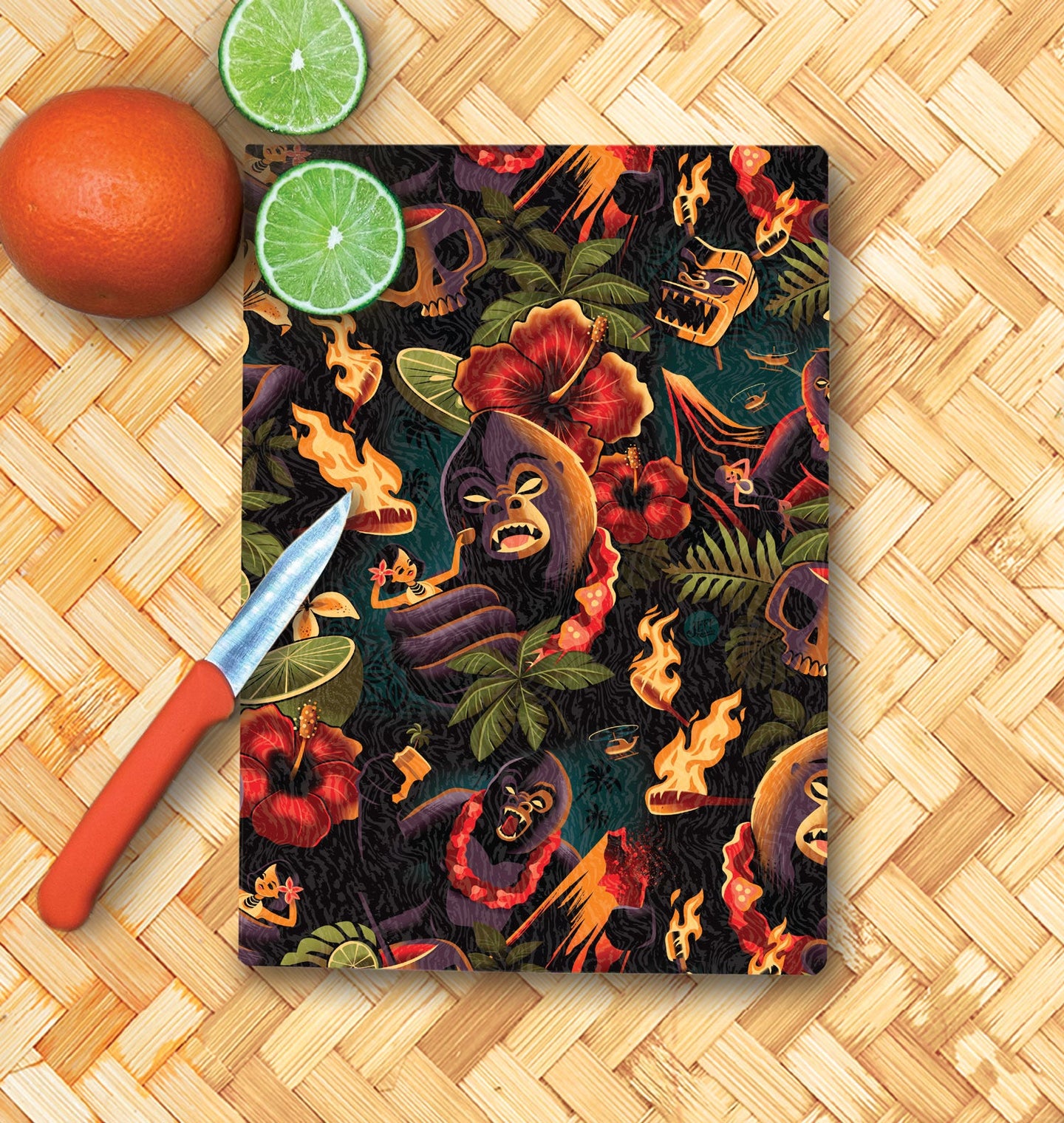 Jeff Granito's 'Tiki Kong' Glass Cutting Board - Rolling Pre-Order / Ready to Ship!